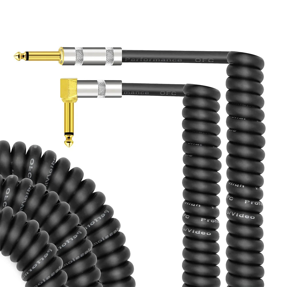 Curly Instrument Audio Guitar Cable Line Instrument Line PU Jacket Electric Guitar Bass Mixer Equalizer Guitar Accessories