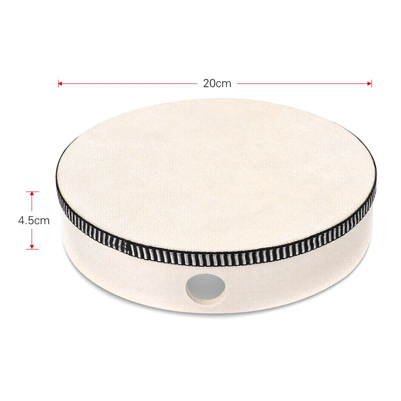 4/6/8/10 Inch Wooden Hand Drum Kid Percussion Toy Wood Frame Drum for Children Music Game Convenient Portable Musical Instrument