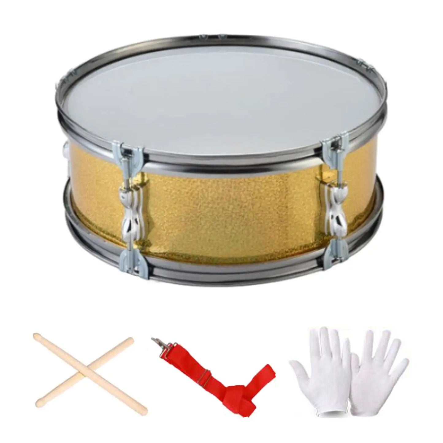 HarmonyBeat 13-Inch Snare Drum: Portable Percussion Instrument with Shoulder Strap - Ideal for Musicians of All Ages, Perfect for Gift Giving!