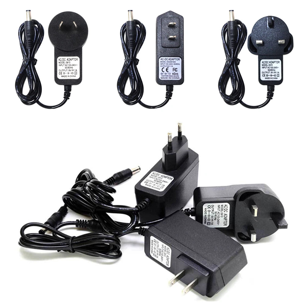 DC 9V 1A Guitar Pedal Power Supply Adapter AC 100-240V Black Musical Instrument Accessories For Powering Multiple Effect Pedals