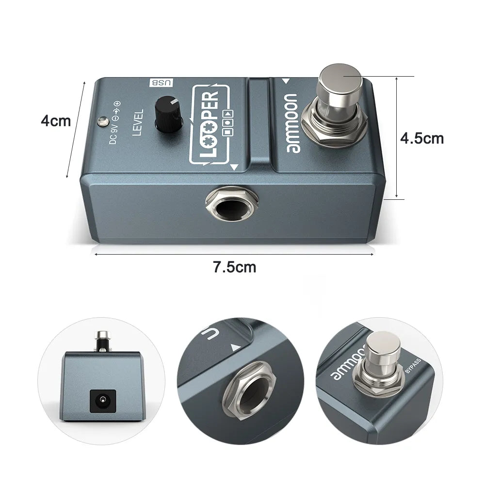 ammoon AP-09 Looper Guitar Pedal Nano Series Loop Electric Guitar Effect Pedal True Bypass Unlimited Overdubs Guitar Parts