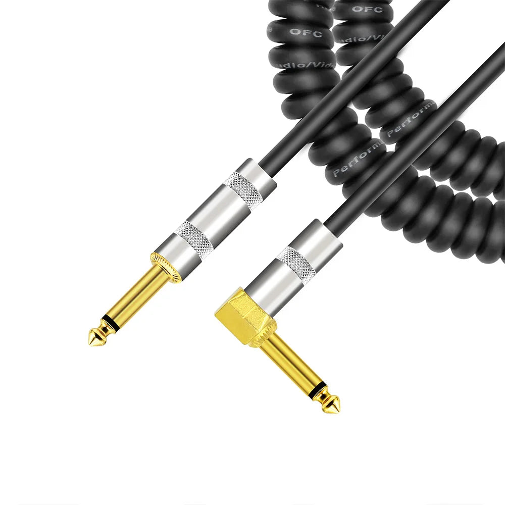 Curly Instrument Audio Guitar Cable Line Instrument Line PU Jacket Electric Guitar Bass Mixer Equalizer Guitar Accessories