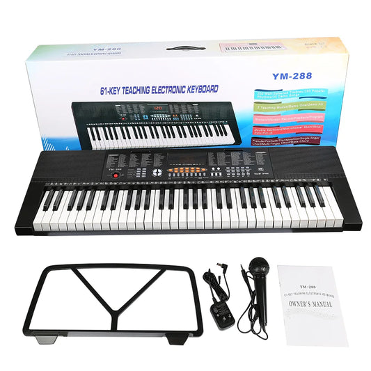 Lightweight Portable 61 Key Music Digital Electronic Keyboard Electric Piano Organ Training Teaching Supplies With 1 Microphone