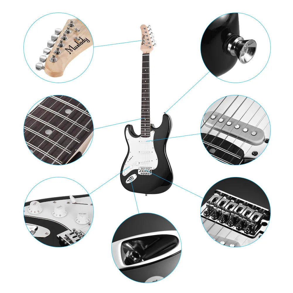 21 Frets 6 Strings Electric Guitar Solid Wood Paulownia Body Maple Neck with Speaker Necessary Guitar Parts & Accessories