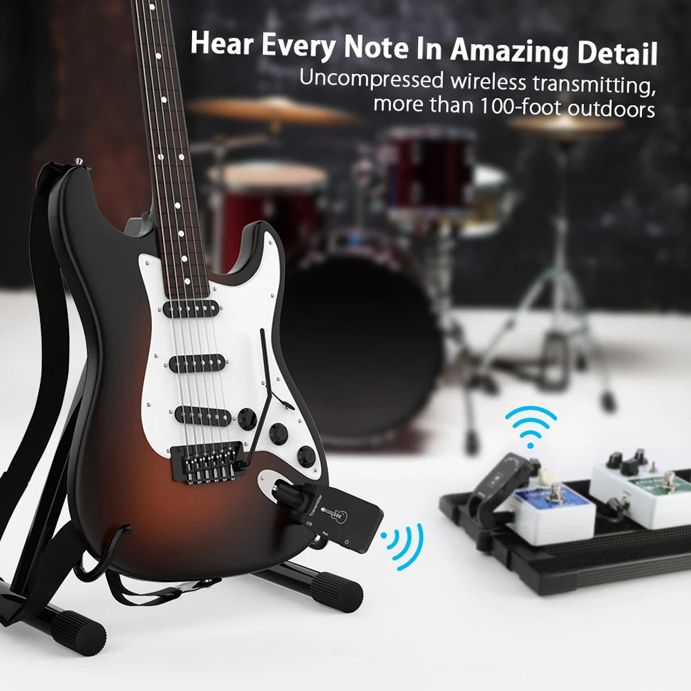 2.4G Wireless Guitar Transmitter Audio 6 Channels Guitar Wireless Transmitter Receiver for Electric Guitar Bass
