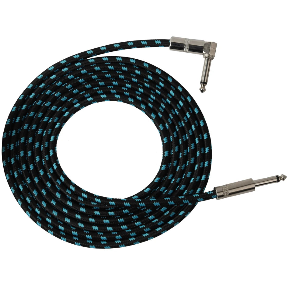 3 Meters 5 Meters 10/16.5 Feet Electric Guitar Cable Bass Musical Instrument Cable Braided 90% Shielded 6.35mm Straight To Angle