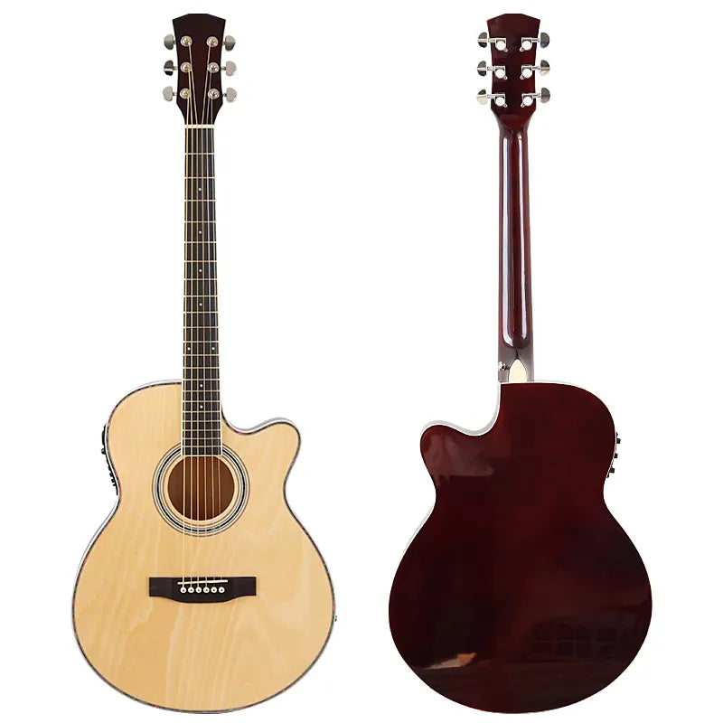 Folk Guitar Electric Acoustic Guitar Thin Body Guitar Folk Electric Guitar 40inch Acoustic Electric Guitar Free Bag Accessory