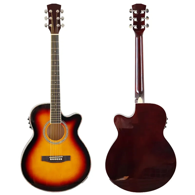 Folk Guitar Electric Acoustic Guitar Thin Body Guitar Folk Electric Guitar 40inch Acoustic Electric Guitar Free Bag Accessory