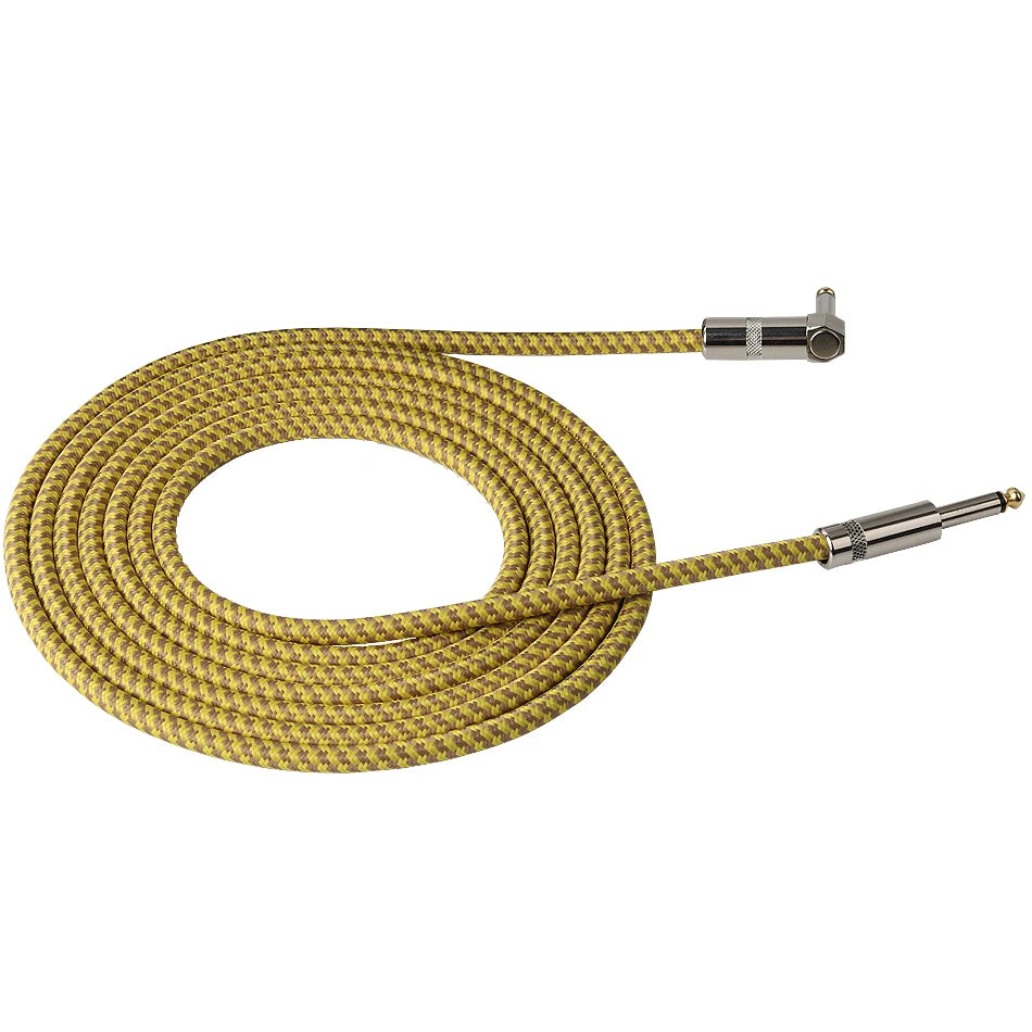 3 Meters 5 Meters 10/16.5 Feet Electric Guitar Cable Bass Musical Instrument Cable Braided 90% Shielded 6.35mm Straight To Angle