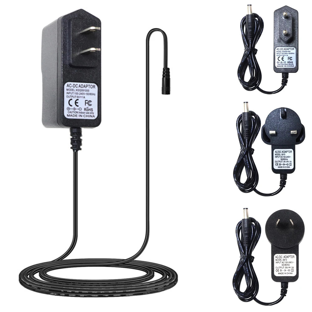 DC 9V 1A Guitar Pedal Power Supply Adapter AC 100-240V Black Musical Instrument Accessories For Powering Multiple Effect Pedals
