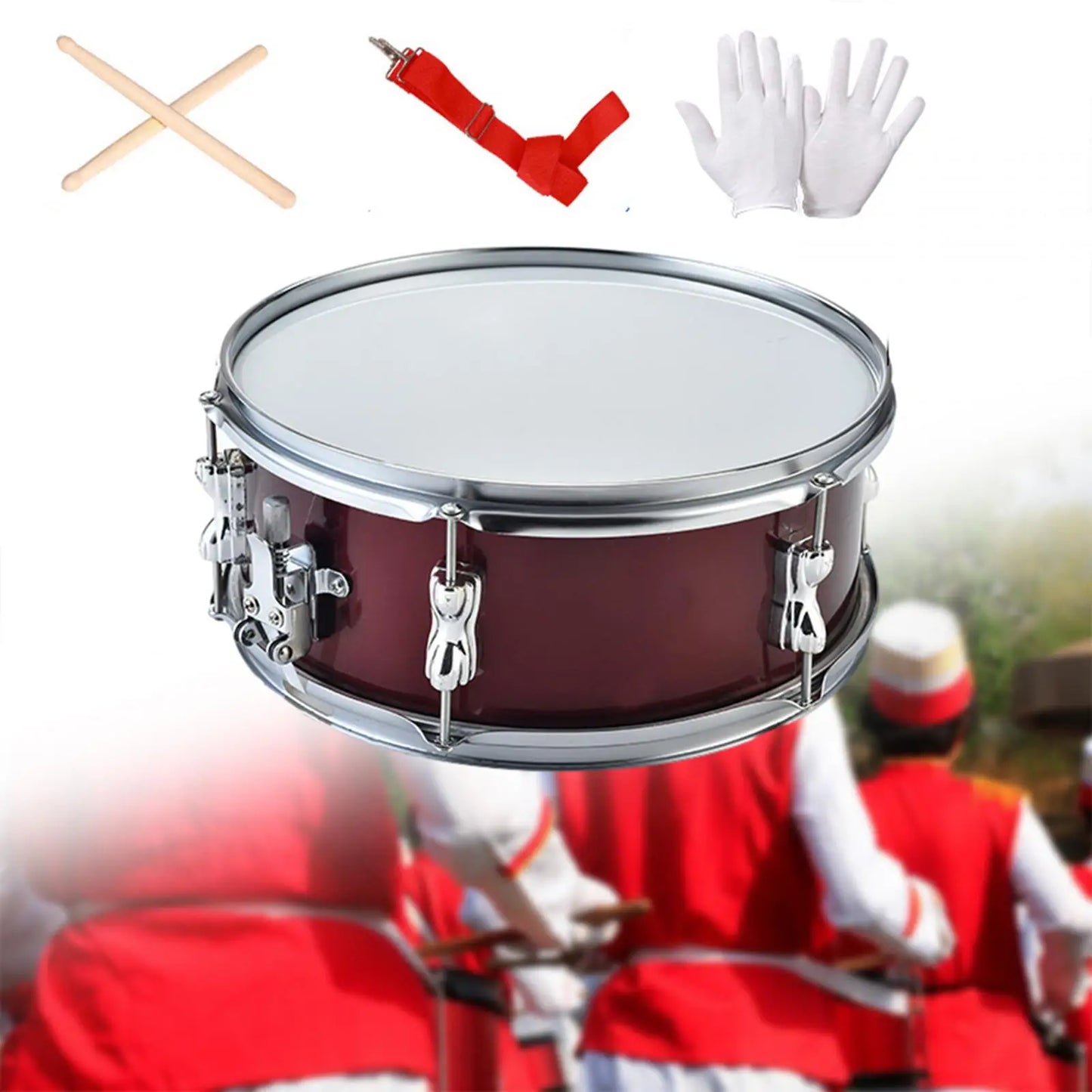 CadenceCraft 13-Inch Dual-Tone Snare Drum Kit: Portable Percussion Marvel for Aspiring Young Musicians