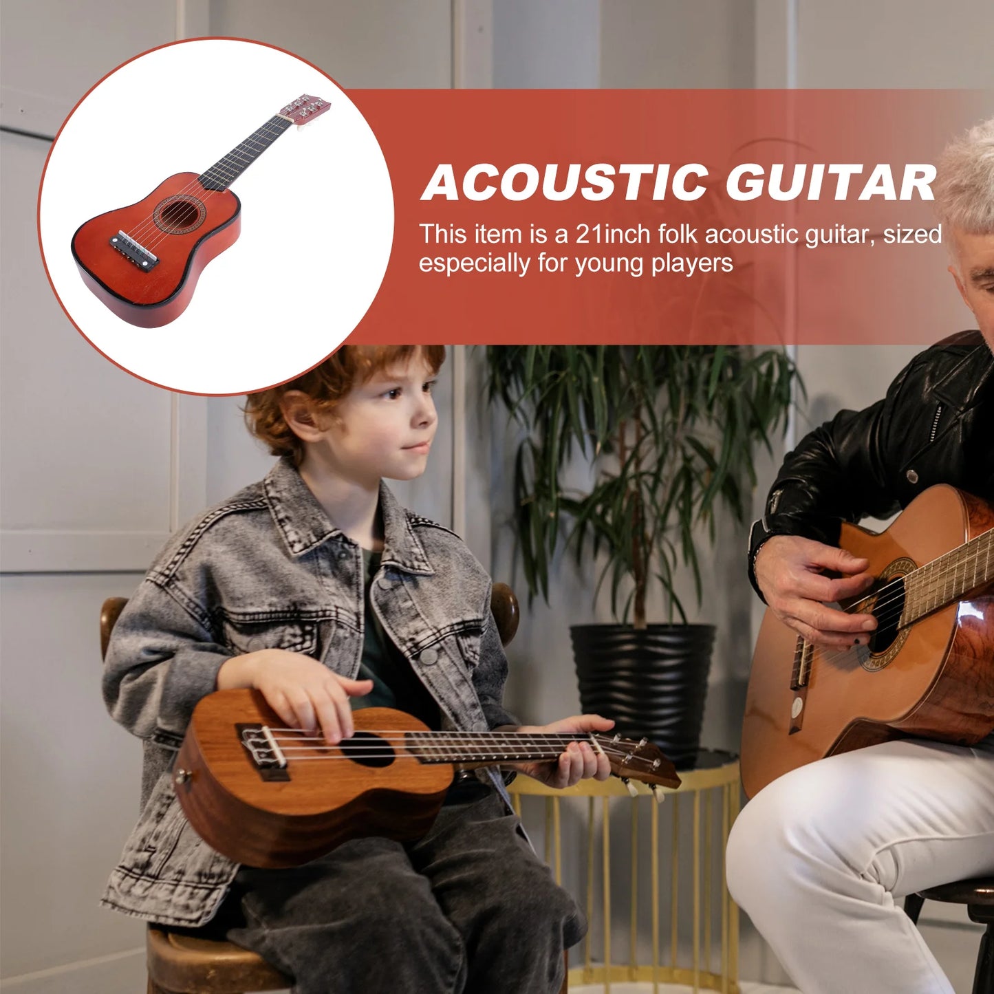 21inch Beginner Learning Guitar Children'S Guitar Acoustic Guitar Mini Guitar Musical Instrument Craft For Beginner Children